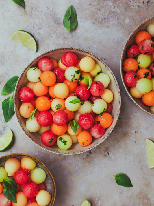 Melon Salad with Lime & Thai Basil Dressing